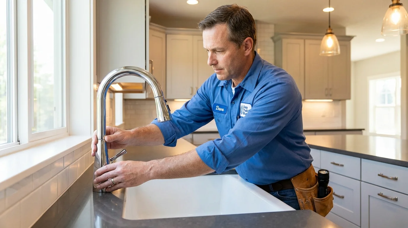 Kitchen faucet installation by Johns Plumbing LLC in Lewisport